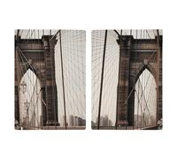 Étui de passeport de voyage pour photo de Brooklyn Bridge avec emplacements pour cartes de crédit et fente pour carte d'embarquement pour voyage, carte d'identité familiale (20,3 x 13,7 cm)