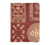 Étui de passeport décoratif en cuir rouge avec éléments de style chinois pour voyage, carnet de vaccins mignon ultra fin, Éléments de style chinois élégant rouge, 1 size