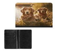 Étui de passeport élégant avec impression de deux golden retrievers - Portefeuille de voyage fin pour homme et femme - Taille unique, Style :, Taille unique, Protecteur de passeport