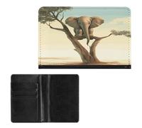 Étui de passeport élégant avec imprimé petit éléphant sur arbre - Portefeuille de voyage fin pour homme et femme - Taille unique, Style :, Taille unique, Protecteur de passeport
