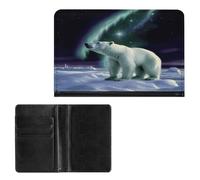 Étui de passeport élégant avec motif ours polaires aurores boréales - Portefeuille de voyage fin pour homme et femme - Taille unique, Style :, Taille unique, Protecteur de passeport
