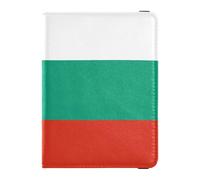 Étui de passeport en cuir avec drapeau bulgarie pour documents de voyage, organiseur de passeport avec fente pour carte de vaccin pour homme, léger, Drapeau Bulgarie, 1 size