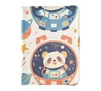 Étui de passeport en cuir avec fente pour carte de vaccination - Étanche - Motif astronautes, dessin animé mignon animal astronautes, 1 size