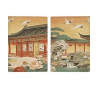 Étui de passeport en cuir avec grues dansant dans le jardin pour passeport de voyage, étui minimaliste pour passeport, porte-carte de crédit, pour homme et femme