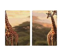 Étui de passeport en cuir avec imprimé animal de la ferme pour documents, cadeaux de voyage, Couple Girafe., 20.3x13.8cm