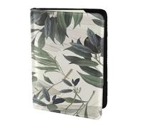 Étui de passeport en cuir avec imprimé feuilles de palmier, respectueux de l'environnement, en cuir véritable, essentiel de voyage