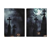 Étui de passeport en cuir avec imprimé loutre mignon pour documents, cadeaux de voyage, Gothique Happy Halloween, 20.3x13.8cm