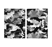 Étui de passeport en cuir avec imprimé nuit de New York pour documents, cadeaux de voyage, Noir, gris, blanc, camouflage., 20.3x13.8cm