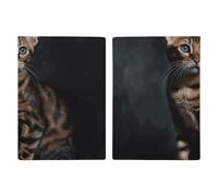 Étui de passeport en cuir avec motif chat du Bengale fait à la main avec fente pour cartes et billets, accès facile - Étui portefeuille pour passeport pour homme et femme, style 20,3 x 13,8 cm, Style
