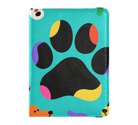 Étui de passeport en cuir avec motif chien et patte Vert