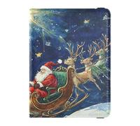 Étui de passeport en cuir avec motif de dessin animé « Merry Christmas Event » pour voyage, famille, avec compartiment pour carte de vaccination, étanche, 1 taille, Cartoon Merry Christmas Eve, Taille