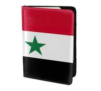 Étui de passeport en cuir avec motif drapeau de la République arabe syrienne, respectueux de l'environnement, en cuir véritable