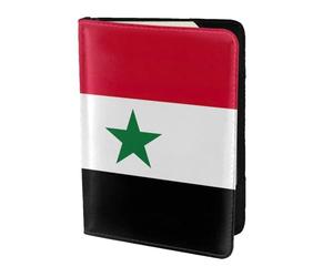 Étui de passeport en cuir avec motif drapeau de la République arabe syrienne, respectueux de l'environnement, en cuir véritable