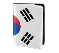 Étui de passeport en cuir avec motif drapeau de la République de Corée - Respectueux de l'environnement - En cuir véritable - Essentiels de voyage