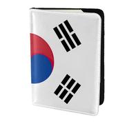 Étui de passeport en cuir avec motif drapeau de la République de Corée - Respectueux de l'environnement - En cuir véritable - Essentiels de voyage