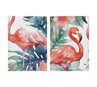 Étui de passeport en cuir avec motif flamants roses, aquarelle, tropiques, livre de passeport pour documents, cadeaux de voyage, Flamants roses aquarelle tropiques, 20.3x13.8cm