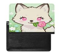 Étui de passeport en cuir avec motif floral et renard avec blocage RFID - Pour passeport - Accessoires de voyage