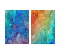 Étui de passeport en cuir avec motif imprimé sushi pour documents, cadeaux de voyage, Triangle arc-en-ciel, 20.3x13.8cm