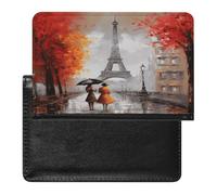 Étui de passeport en cuir avec motif Tour Eiffel Paris - Protection RFID - Pour passeport - Accessoires de voyage
