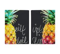 Étui de passeport en cuir avec motif triangles imprimés pour documents, cadeaux de voyage, Ananas aux fruits colorés, 20.3x13.8cm