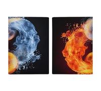 Étui de passeport en cuir avec motif Yin Yang - Fait à la main avec fente pour cartes et tickets - Accès facile - Pour homme et femme - Style : 20,3 x 13,8 cm, Style :, 20.3x13.8cm