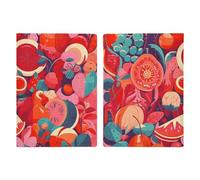 Étui de passeport en cuir avec motifs alimentaires colorés imprimés pour documents, cadeaux de voyage, Motifs alimentaires colorés, 20.3x13.8cm