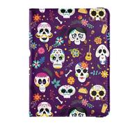 Étui de passeport en cuir avec protection antivol pour passeport Motif Jour des morts mexicain