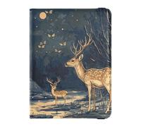 Étui de passeport en cuir chic Sika Deer A River - Portefeuille antivol pour passeport pour homme