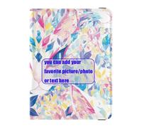 Étui de passeport en cuir coloré avec motif tête de chat et fleurs personnalisables pour documents de voyage léger, Fleurs multicolores charmantes tête de chat, 1 size