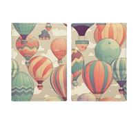 Étui de passeport en cuir coloré imprimé montgolfière pour documents, cadeaux de voyage, Montgolfière colorée., 20.3x13.8cm