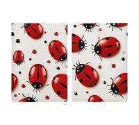 Étui de passeport en cuir de coccinelle rouge fait à la main avec fente pour cartes et tickets - Accès facile - Pour homme et femme - Style : 20,3 x 13,8 cm, Style :, 20.3x13.8cm