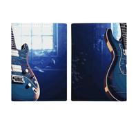 Étui de passeport en cuir de guitare bleu fait à la main avec fente pour cartes et tickets - Accès facile - Pour homme et femme - 20,3 x 13,8 cm, Style :, 20.3x13.8cm
