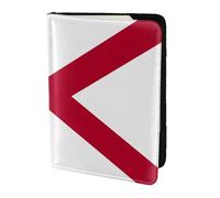 Étui de passeport en cuir de vache imprimé drapeau de l'État de l'Alabama, étui de passeport, étui de carte de voyage pour homme et femme, protecteur de documents, noir, One Size