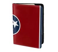 Étui de passeport en cuir de vache imprimé drapeau de l'État du Tennessee, étui pour carte de voyage pour homme et femme, protecteur de documents, noir, One Size