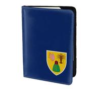Étui de passeport en cuir de vache imprimé drapeau des îles Turques et Caïques, étui de passeport, étui de carte de voyage pour homme et femme, protecteur de documents, noir, One Size