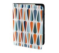 Étui de passeport en cuir de vachette moderne et rétro du milieu du siècle avec impression en forme de goutte pour homme et femme, protection de documents, noir, One Size