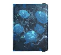 Étui de passeport en cuir étanche avec inscription To Die Entouré de roses bleues, Mourir entouré de roses bleues, 1 size