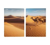 Étui de passeport en cuir fait à la main avec fentes pour cartes et tickets - Accès facile - Pour homme et femme - Motif dunes de sable dans le désert du Sahara, Style :, 20.3x13.8cm