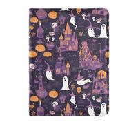 Étui de passeport en cuir imperméable avec château gothique pour Halloween, documents de voyage en famille