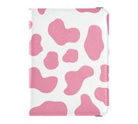 Étui de passeport en cuir imperméable avec motif de vache pêche pour les voyages et les vaccins pour femme Ultra fin