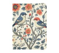 Étui de passeport en cuir imperméable avec motif élégant avec oiseaux et fleurs pour homme