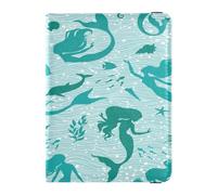 Étui de passeport en cuir imperméable pour femme et fille - Joli passeport - Pour voyage, sirènes, coquillages, dauphines, algues, multicolore, 1 size, Décontracté
