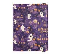 Étui de passeport en cuir imperméable pour Halloween, château gothique, sorcière, violet, accessoires de voyage pour femme