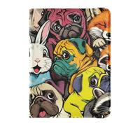 Étui de passeport en cuir imperméable pour voyage en famille avec collage d'animaux