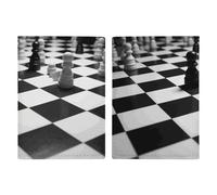 Étui de passeport en cuir imprimé bateau sur l'océan pour documents, cadeaux de voyage, Damier noir et blanc, 20.3x13.8cm