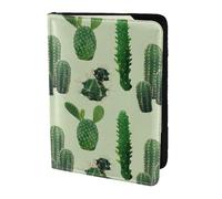 Étui de passeport en cuir imprimé cactus respectueux de l'environnement en cuir véritable essentiel de voyage
