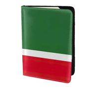 Étui de passeport en cuir imprimé drapeau de la République tchétchène pour homme et femme, portefeuille de voyage, noir, One Size