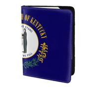 Étui de passeport en cuir imprimé drapeau de l'État du Kentucky pour homme et femme, portefeuille de voyage, noir, One Size