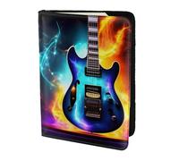 Étui de passeport en cuir imprimé guitare électrique magique pour homme et femme, portefeuille de voyage, noir, One Size