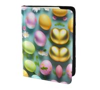 Étui de passeport en cuir imprimé « Happy Easter Holiday » pour homme et femme, portefeuille de voyage, noir, One Size